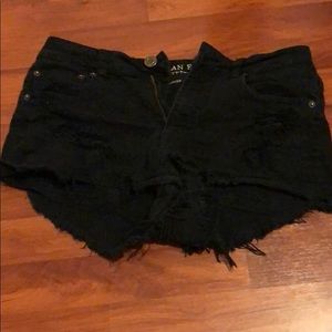American Eagle Ripped Black Short Shorts